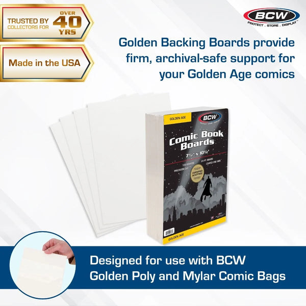 Golden Comic Book Boards 24 pt. (100x)