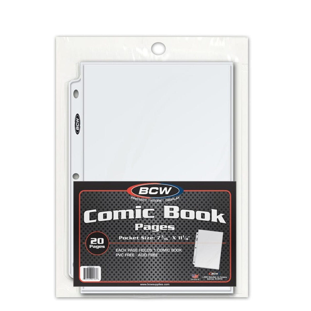 BCW 1-pocket comic book pages, verpakking van 20 - 722626901836 Image principale du produit