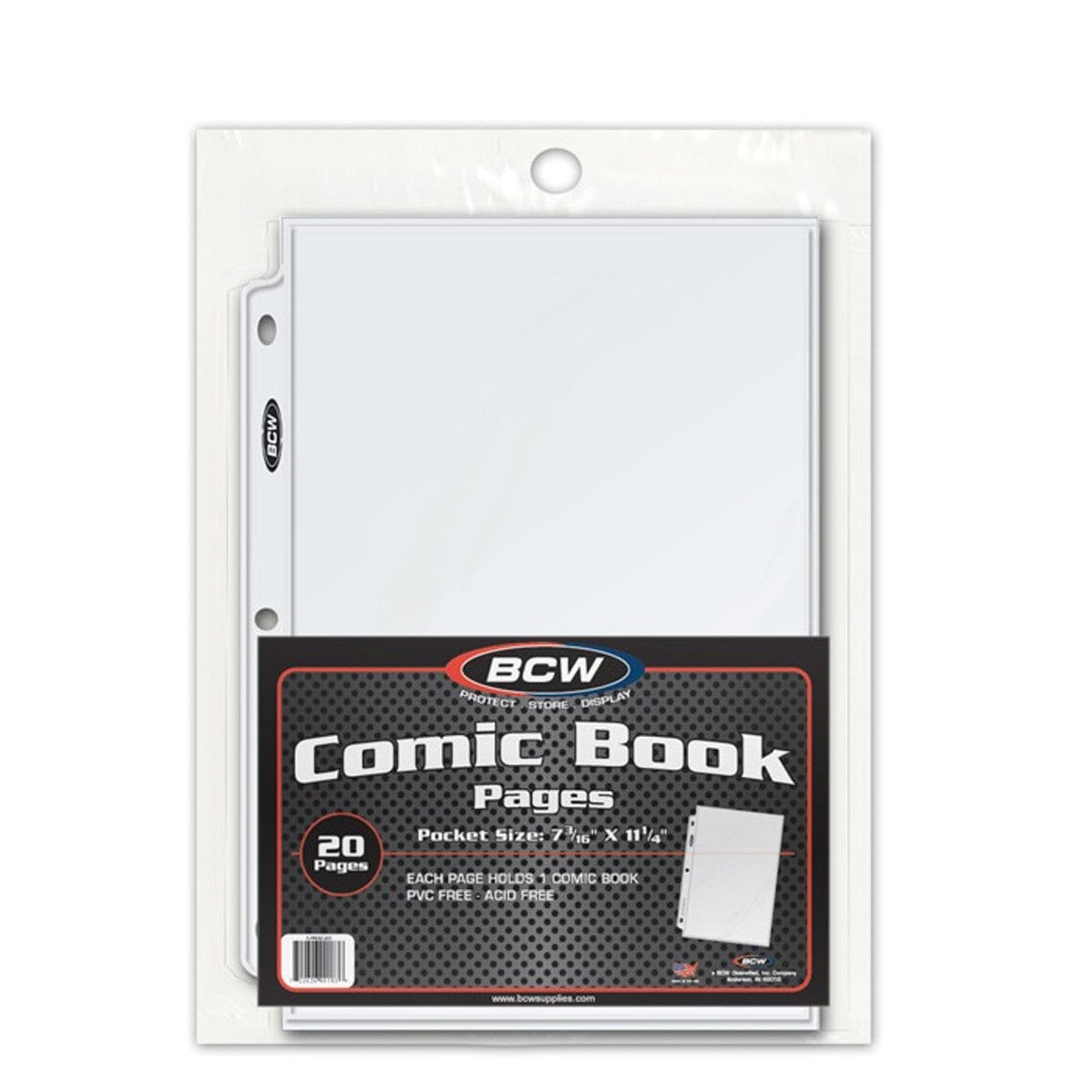 BCW 1-pocket comic book pages, verpakking van 20 - 722626901836 Image principale du produit
