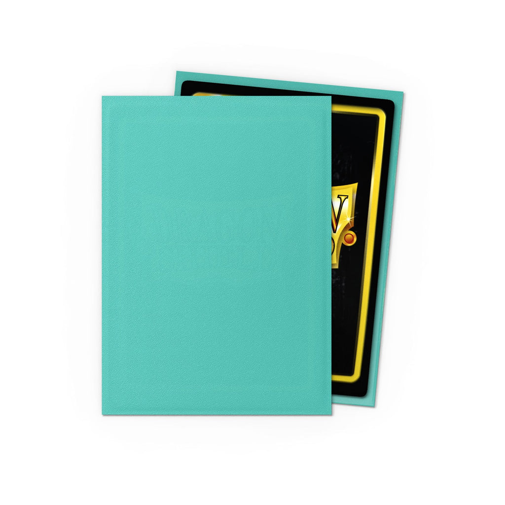 Dragon Shield Matte Mint sleeve met kaart erin, achterkant van de sleeve