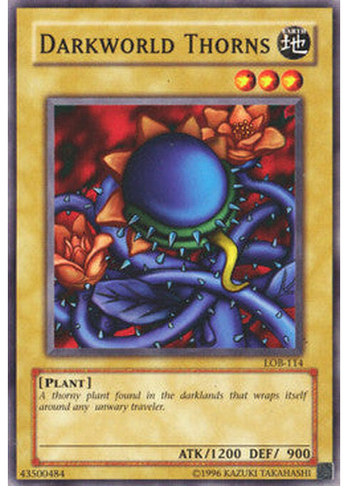 Darkworld Thorns — Legend of Blue Eyes White Dragon (LOB-114) Yu-Gi-Oh! card Hauptbild