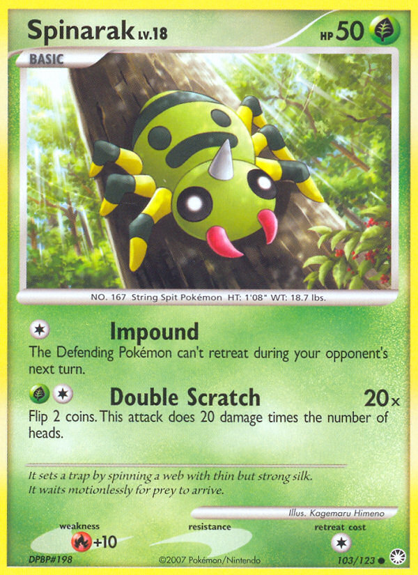 Spinarak Lv.18 – Mysterious Treasures 103 – Pokémon TCG single card Hoofdafbeelding