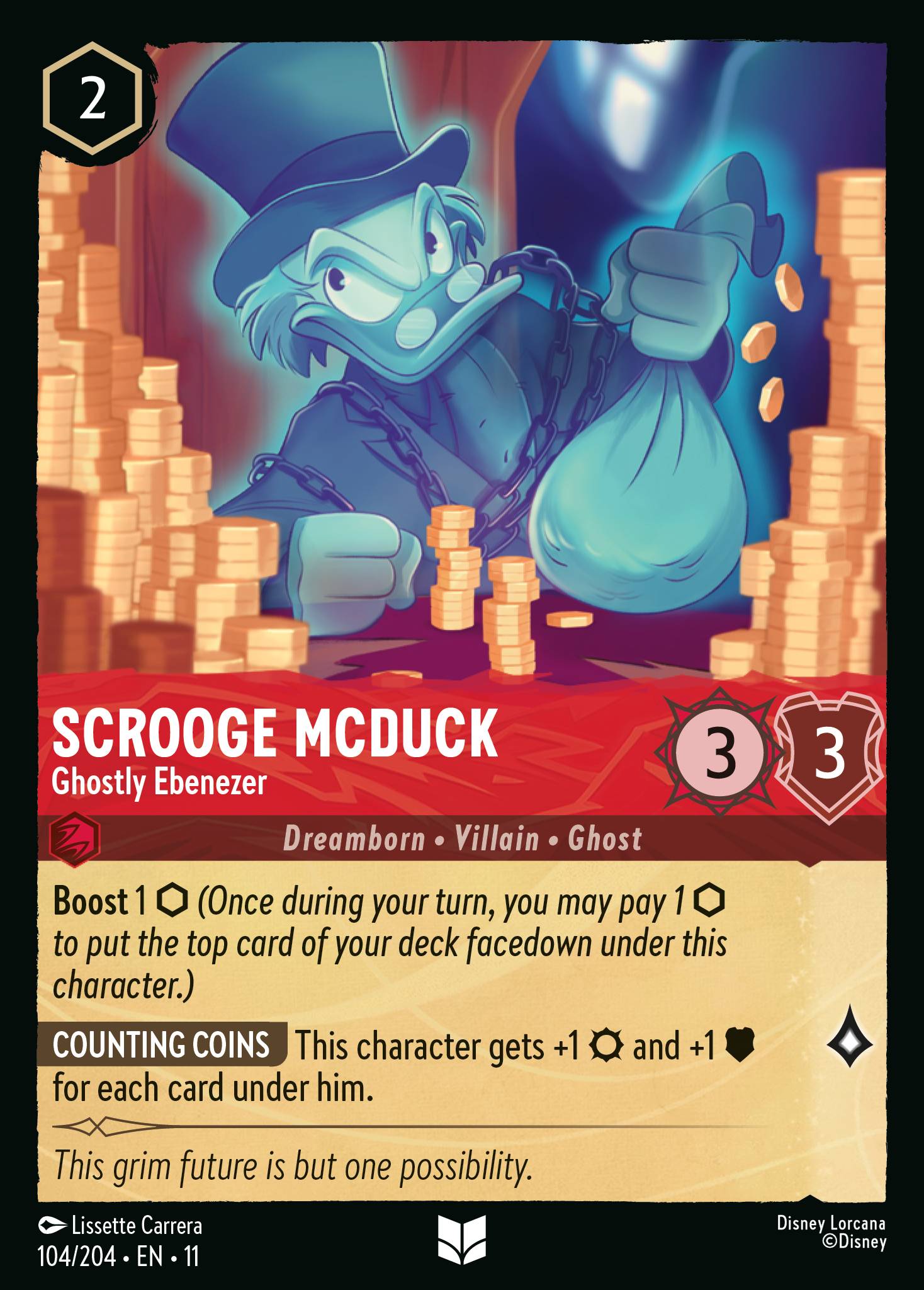 Scrooge McDuck - Ghostly Ebenezer — Winterspell (11WSP-104) Disney Lorcana card