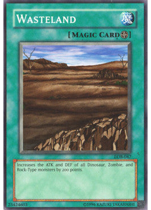 Wasteland — Legend of Blue Eyes White Dragon (LOB-047) Yu-Gi-Oh! card Hauptbild