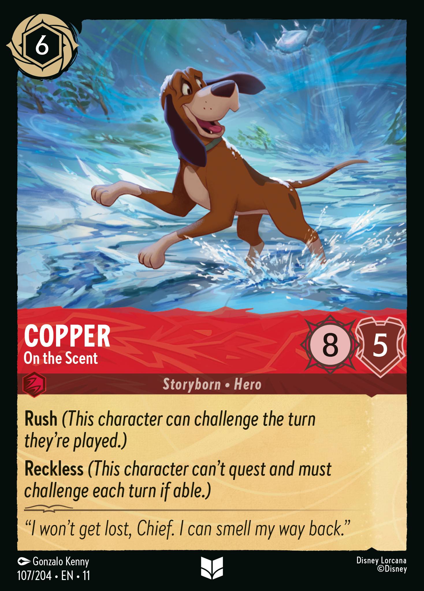 Copper - On the Scent — Winterspell (11WSP-107) Disney Lorcana card