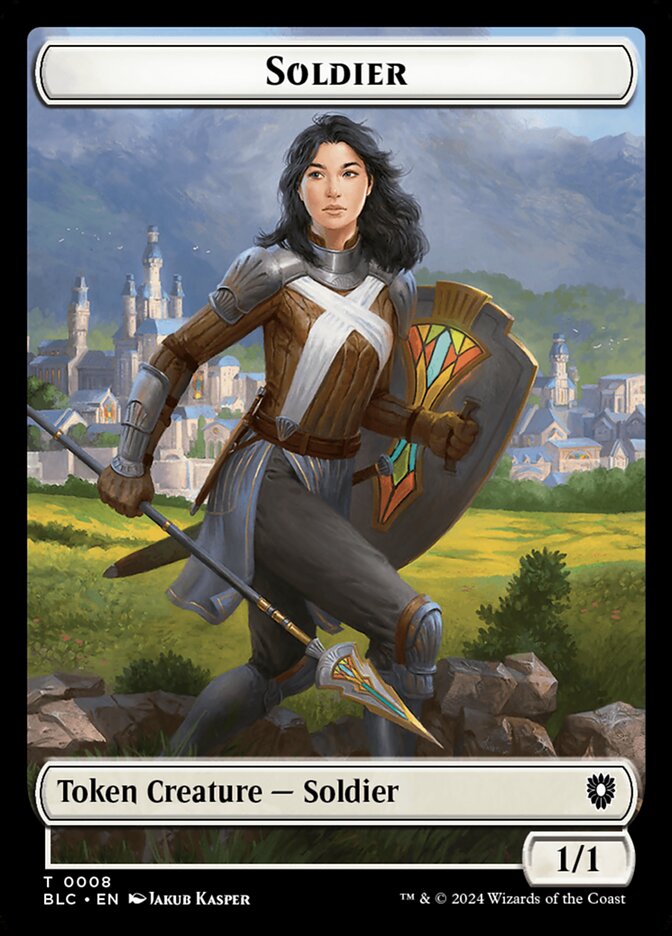 Magic-kaart Soldier Token (W 1/1) // Citizen Token (GW 1/1) TBLB-CT 8/33 uit Bloomburrow: Tokens (Token) Hoofdafbeelding