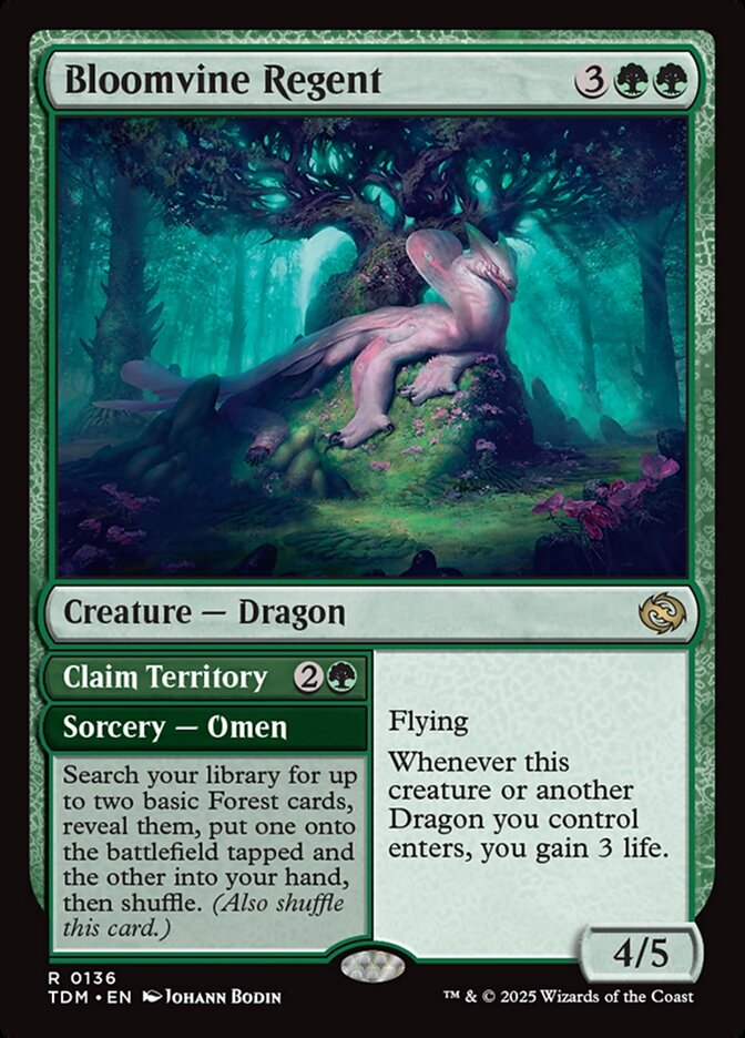 Magic-kaart Bloomvine Regent // Claim Territory TDM-136 uit Tarkir: Dragonstorm (Rare) Image principale du produit