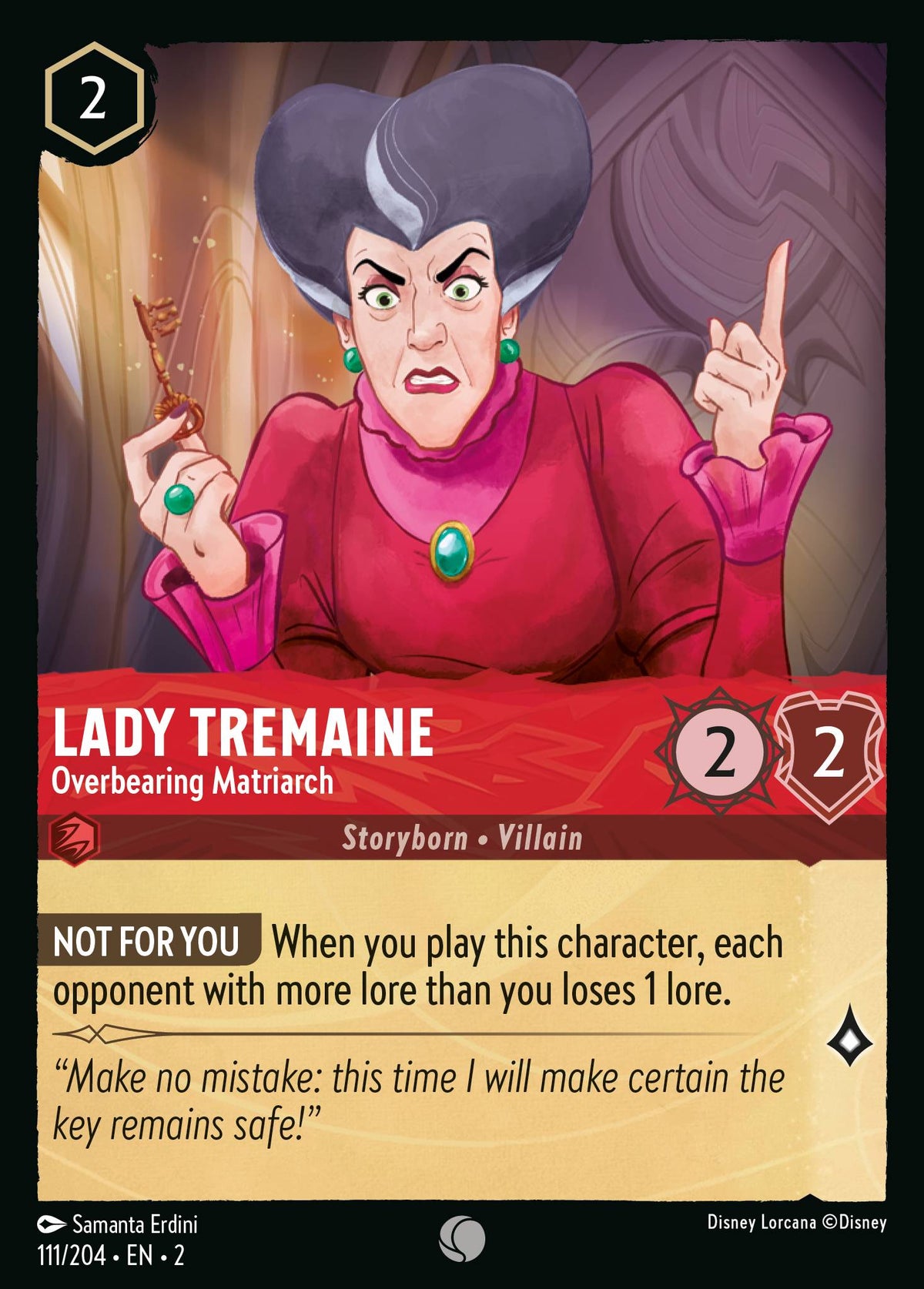 Lady Tremaine - Overbearing Matriarch — Rise of the Floodborn (2ROF-111) Disney Lorcana card Hauptbild