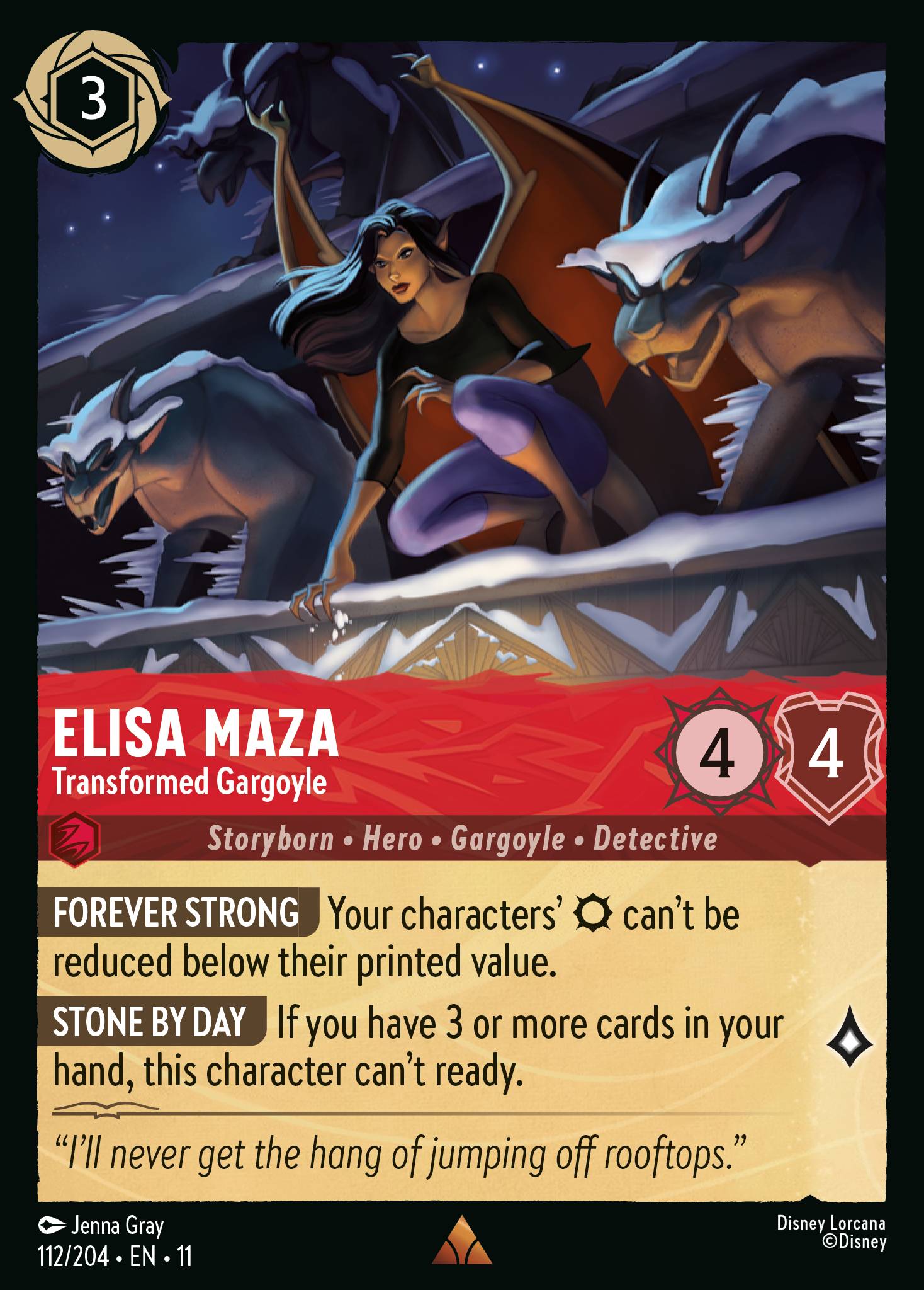 Elisa Maza - Transformed Gargoyle — Winterspell (11WSP-112) Disney Lorcana card