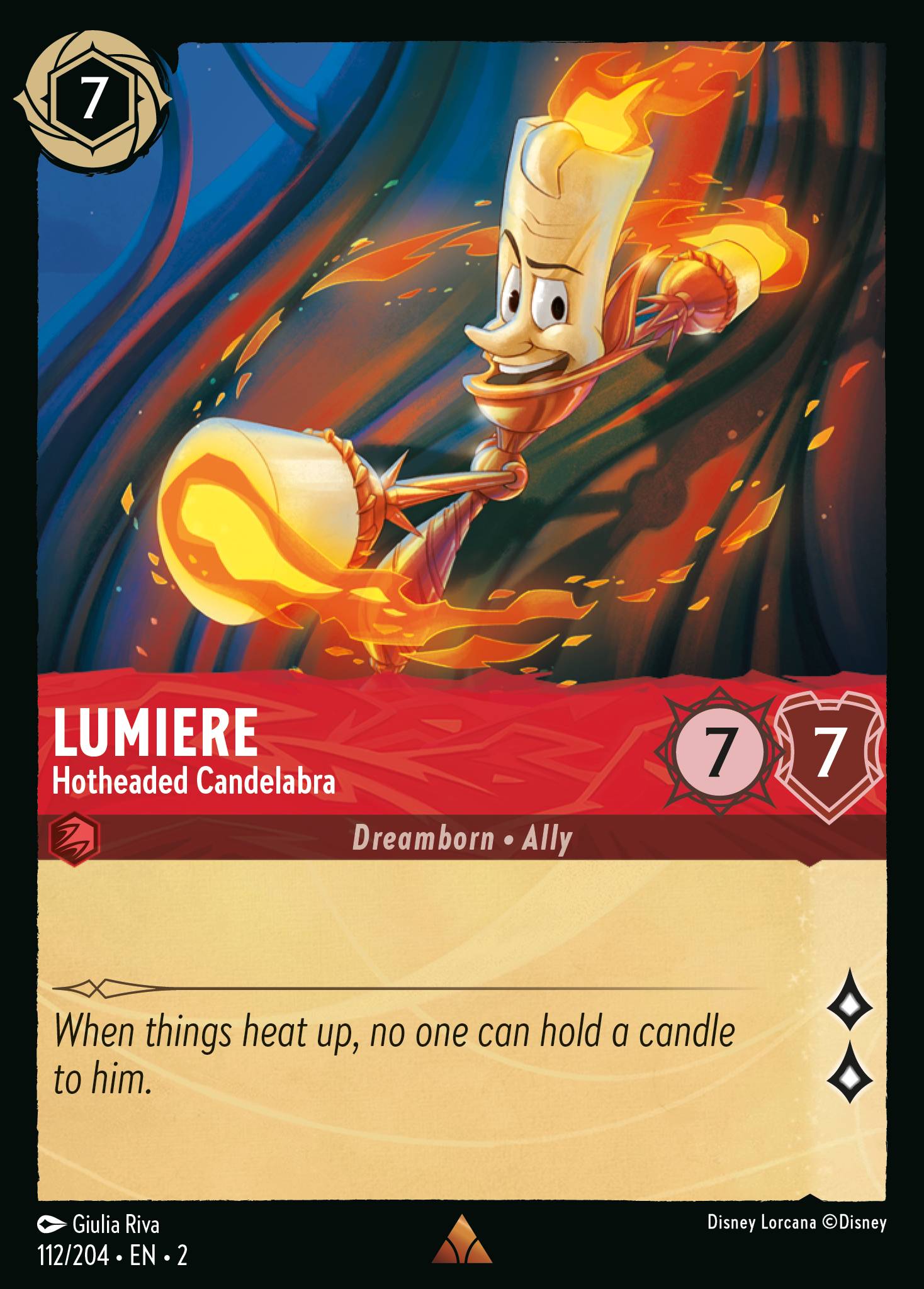 Lumiere - Hotheaded Candelabra — Rise of the Floodborn (2ROF-112) Disney Lorcana card