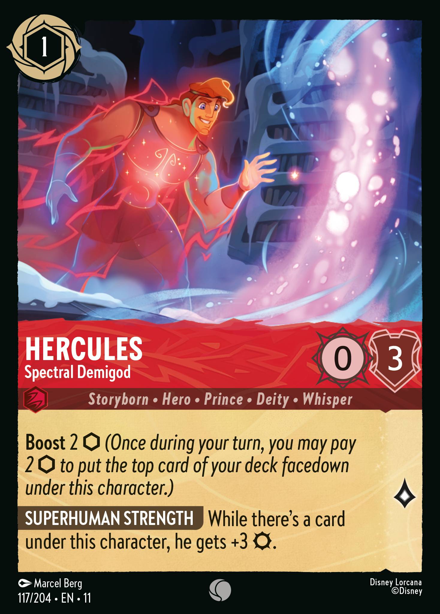 Hercules - Spectral Demigod — Winterspell (11WSP-117) Disney Lorcana card