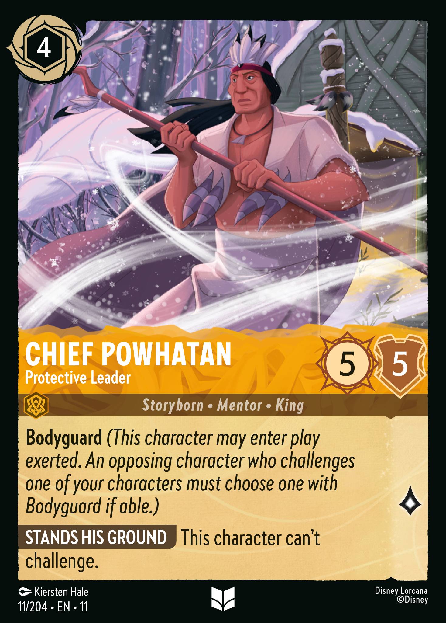 Chief Powhatan - Protective Leader — Winterspell (11WSP-11) Disney Lorcana card Immagine principale del prodotto