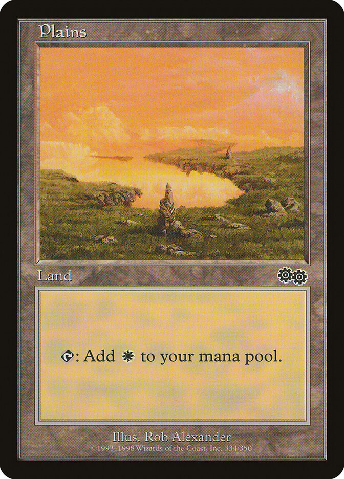 Magic-kaart Plains USG-334 uit Urza's Saga (Land) Immagine principale del prodotto