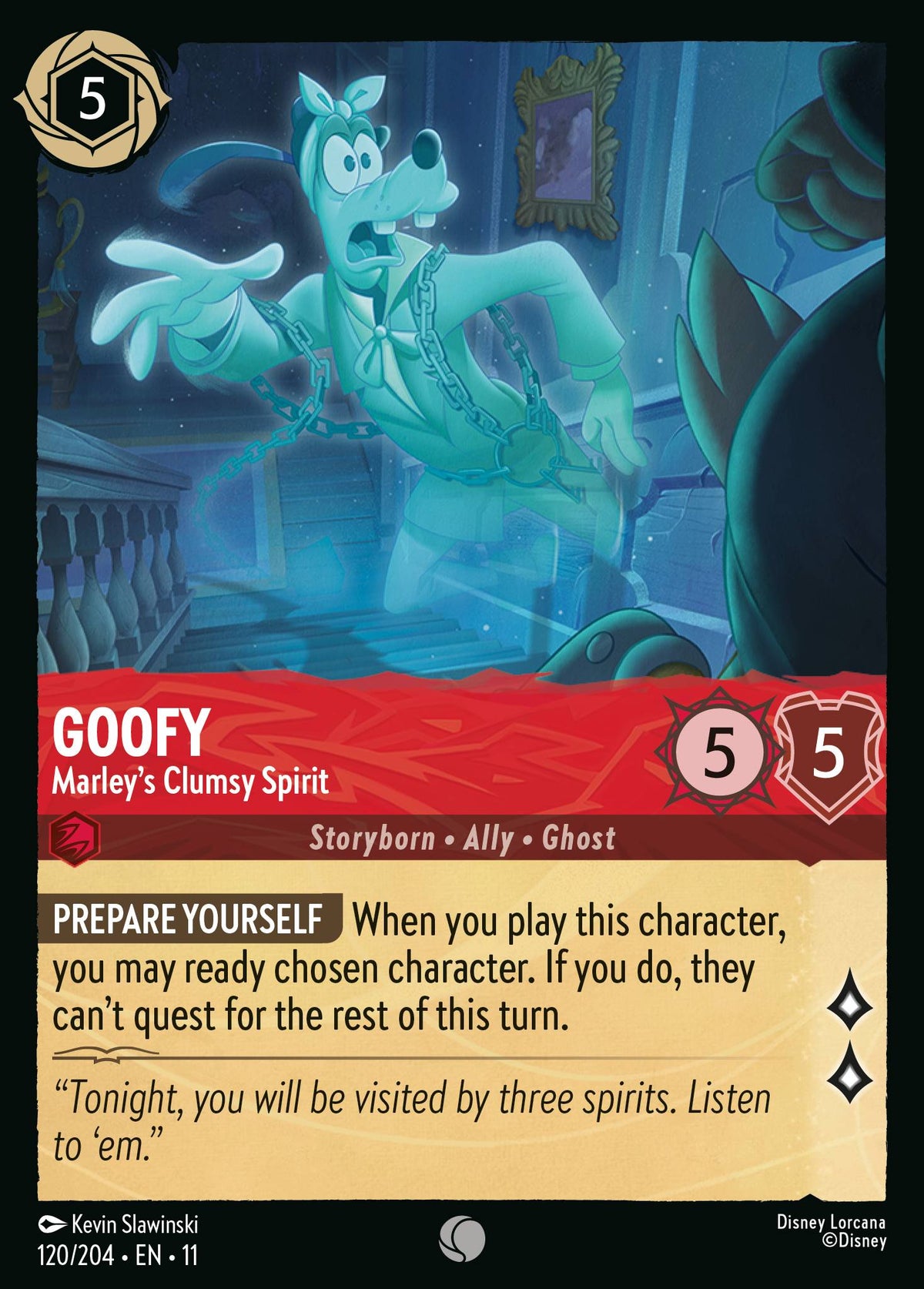 Goofy - Marley's Clumsy Spirit — Winterspell (11WSP-120) Disney Lorcana card Hauptbild