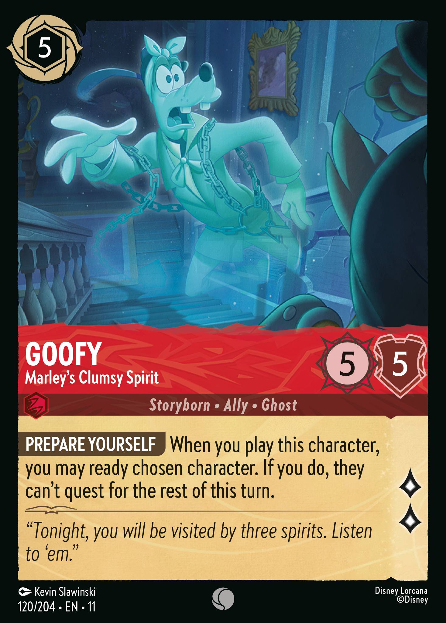 Goofy - Marley's Clumsy Spirit — Winterspell (11WSP-120) Disney Lorcana card