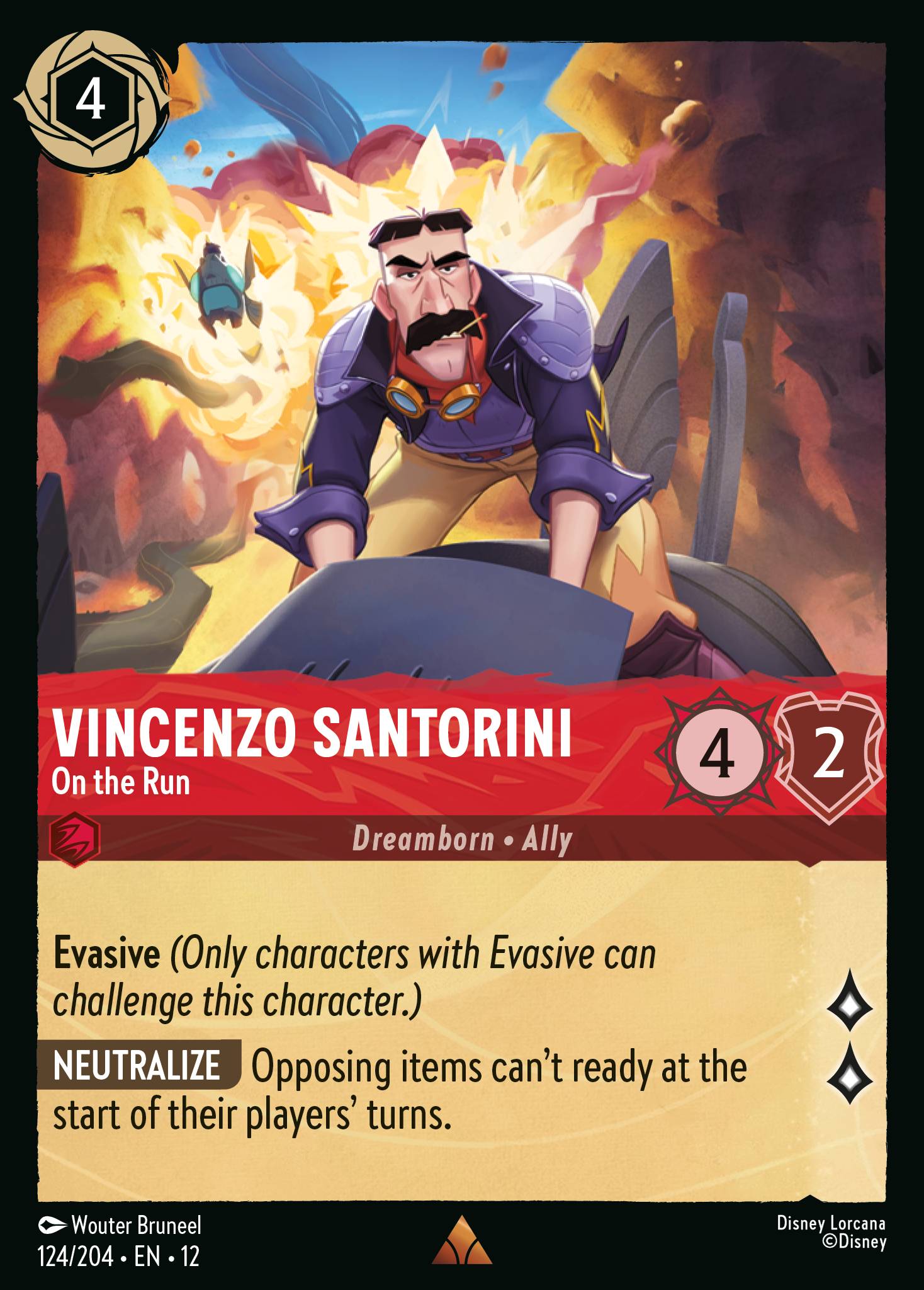 Vincenzo Santorini - On the Run — Wilds Unknown (12WIL-124) Disney Lorcana card Imagen principal del producto