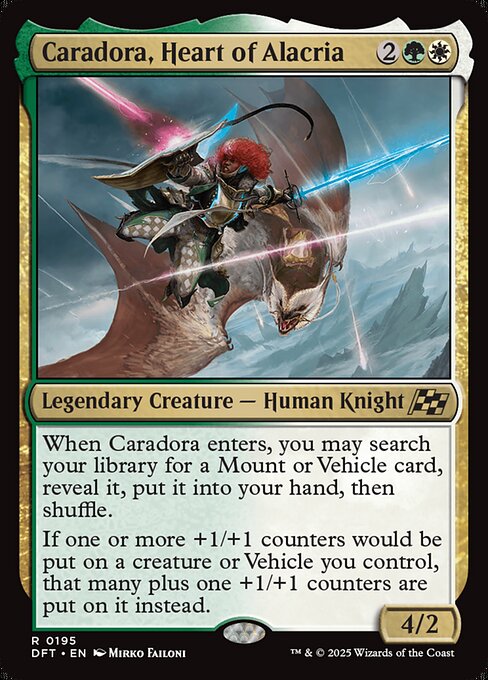 Caradora, Heart of Alacria – Aetherdrift (DFT-195) Magic: The Gathering card