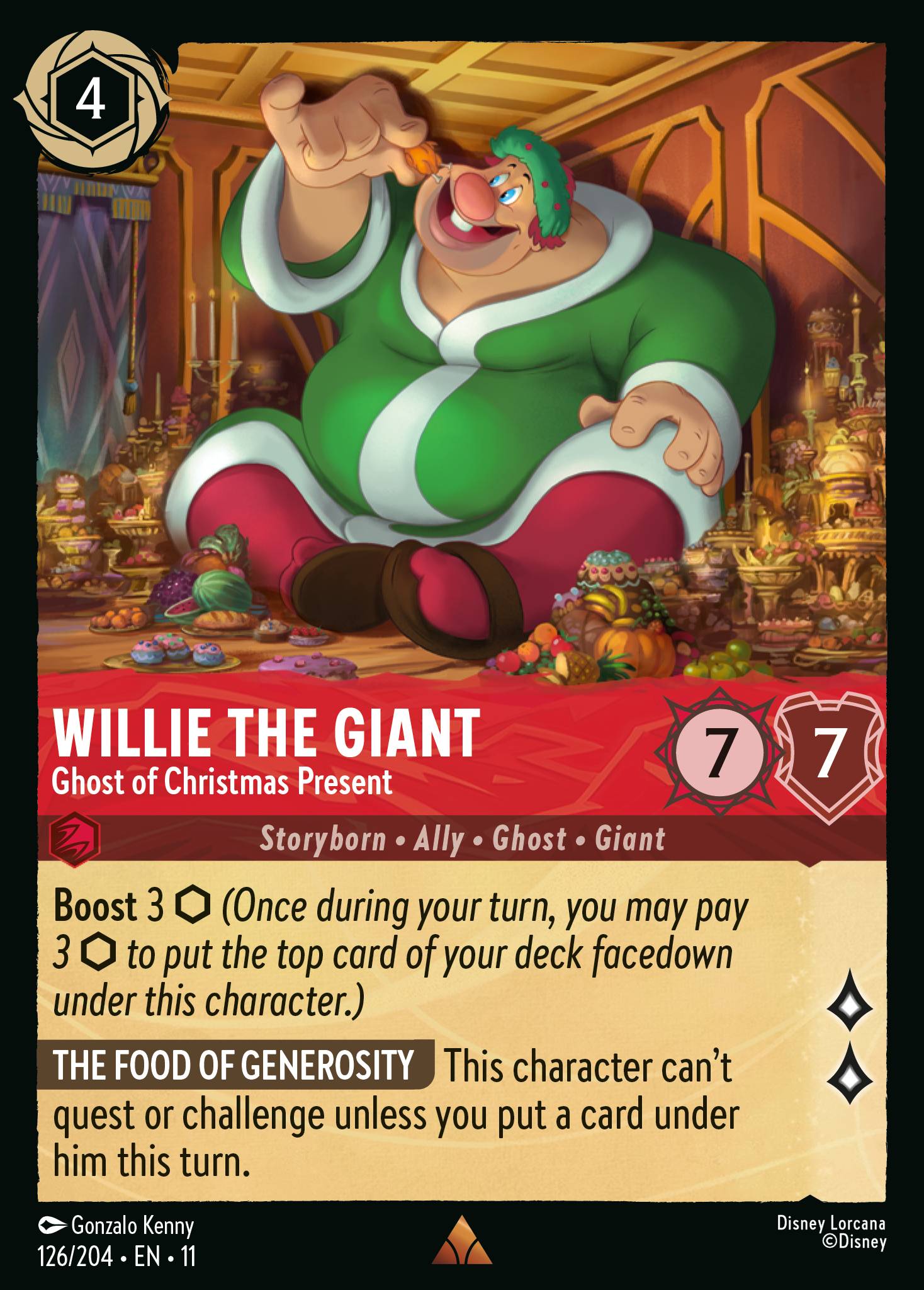Willie the Giant - Ghost of Christmas Present — Winterspell (11WSP-126) Disney Lorcana card
