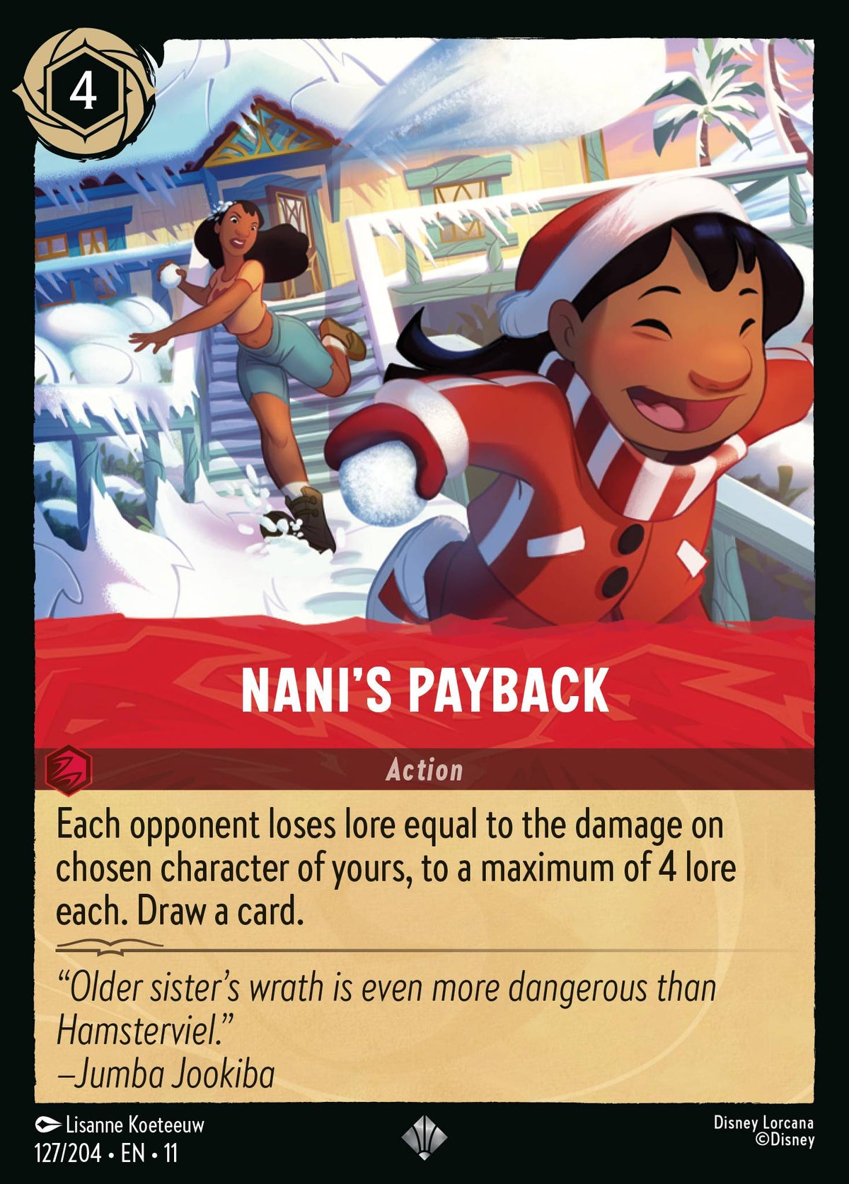 Nani's Payback — Winterspell (11WSP-127) Disney Lorcana card Immagine principale del prodotto