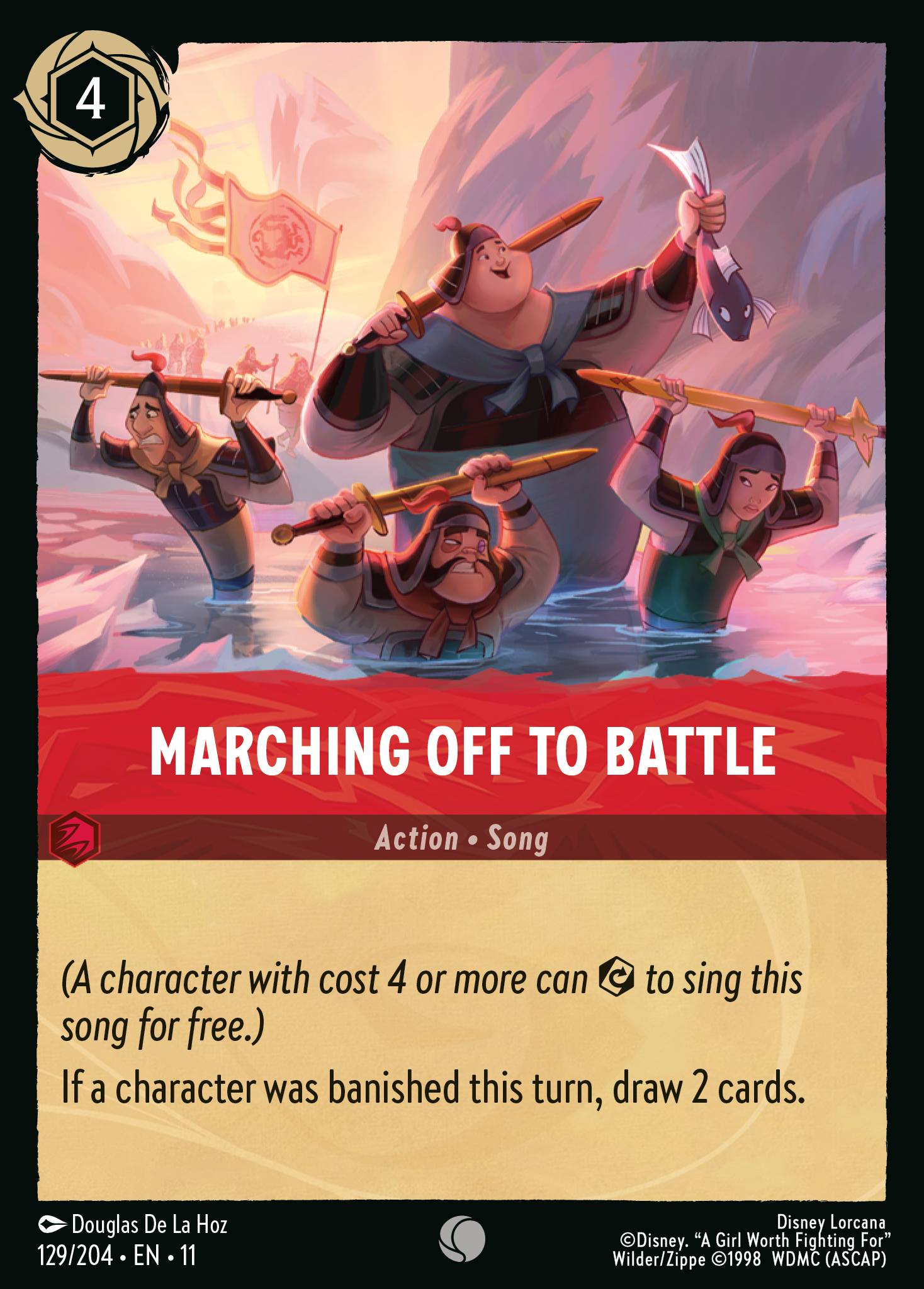 Marching Off to Battle — Winterspell (11WSP-129) Disney Lorcana card