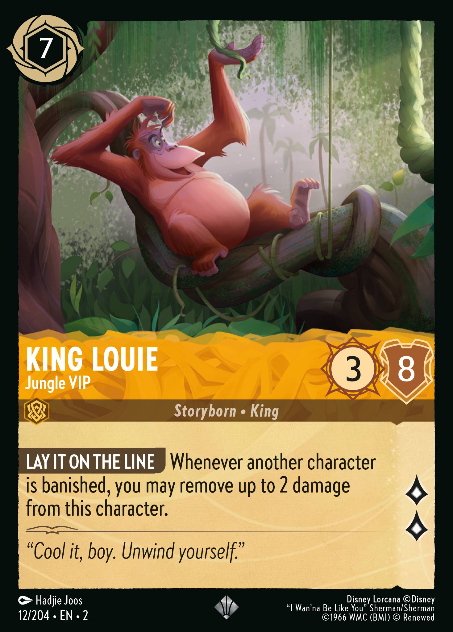 King Louie - Jungle VIP — Rise of the Floodborn (2ROF-12) Disney Lorcana card