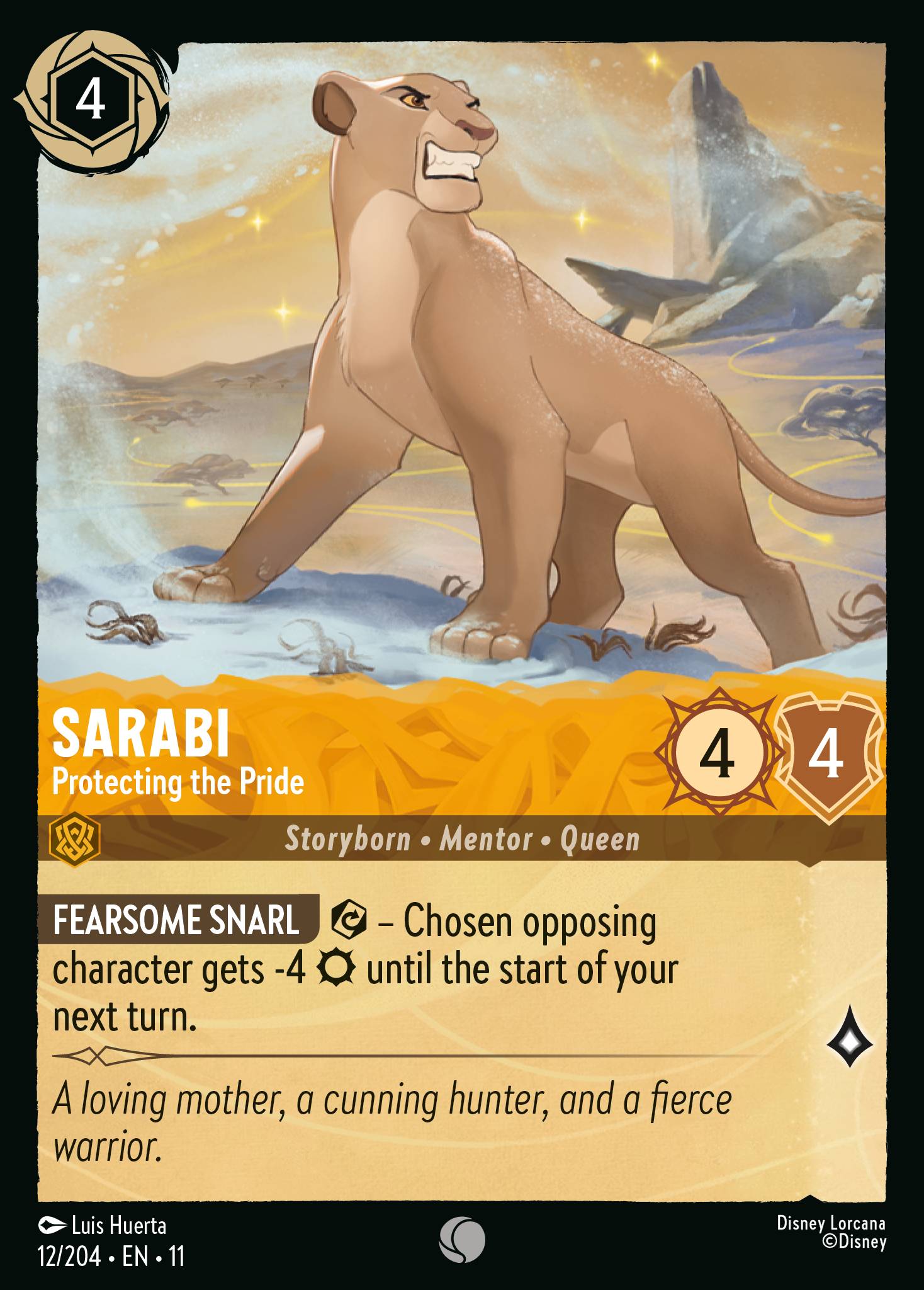 Sarabi - Protecting the Pride — Winterspell (11WSP-12) Disney Lorcana card
