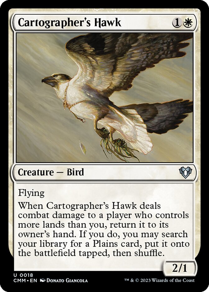 Magic-kaart Cartographer's Hawk CMM-18 uit Commander Masters (Uncommon)