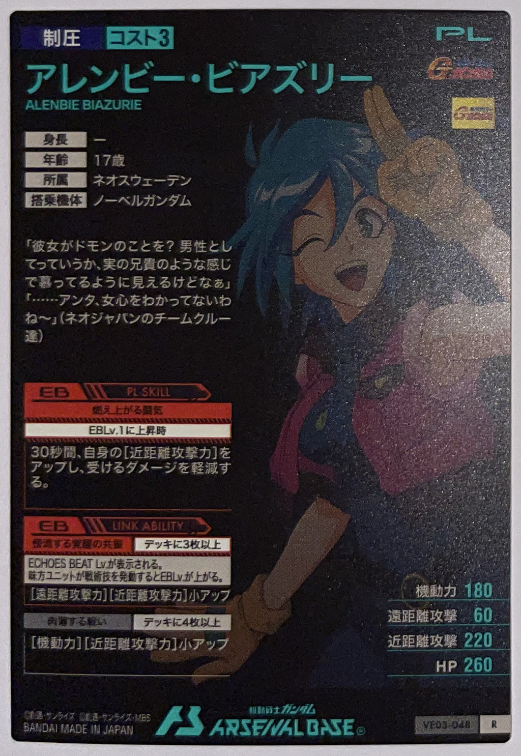 Achterzijde – Allenby Beardsley [VE03-048] – Mobile Suit Gundam Arsenal Base - 2026 WAVECHOES Season 03 – Near Mint