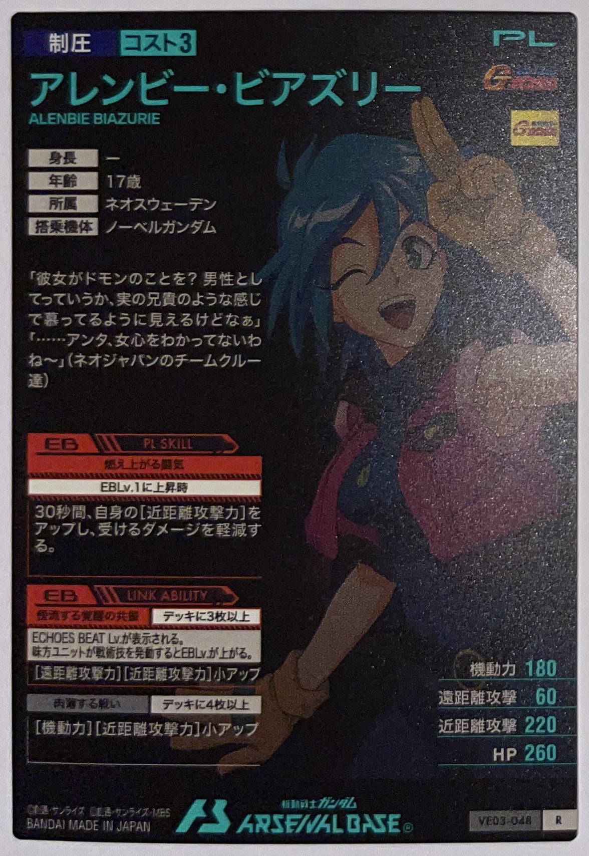 Achterzijde – Allenby Beardsley [VE03-048] – Mobile Suit Gundam Arsenal Base - 2026 WAVECHOES Season 03 – Near Mint