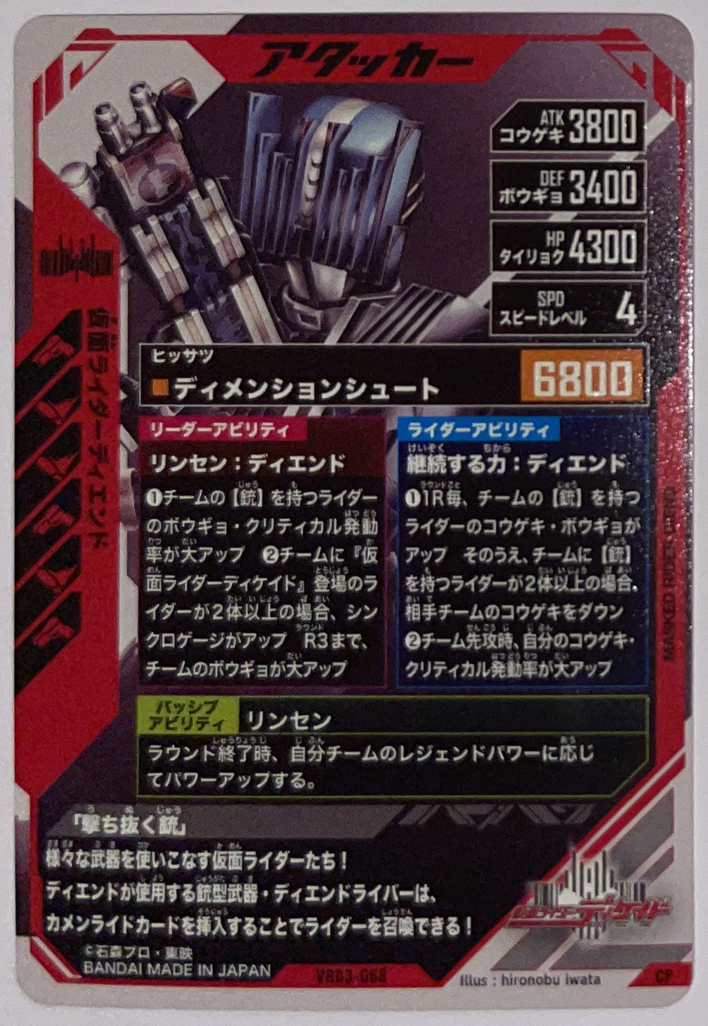 Achterzijde – Kamen Rider Diend [VR03-068] – Kamen Rider Ganba Legends - 2026 Versus Road 3 – Near Mint