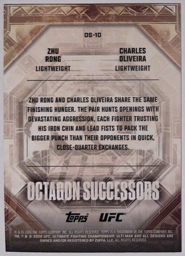 Achterzijde – Zhu Rong / Charles Oliveira [OS-10] – 2026 Topps Knockout UFC | Lichcards