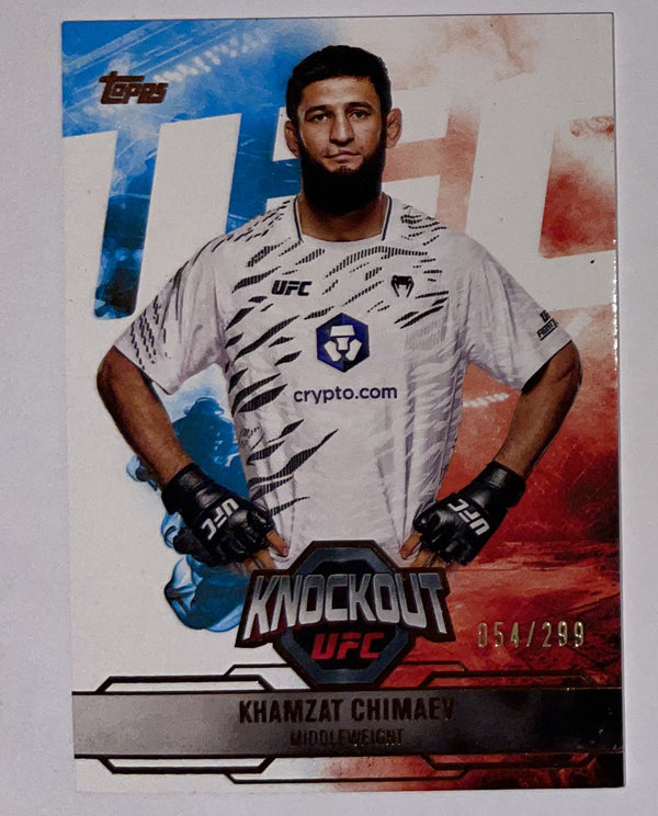 Voorzijde – Khamzat Chimaev [50] – 2025 Topps Knockout UFC – Near Mint