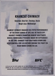 Achterzijde – Khamzat Chimaev [50] – 2025 Topps Knockout UFC | Lichcards
