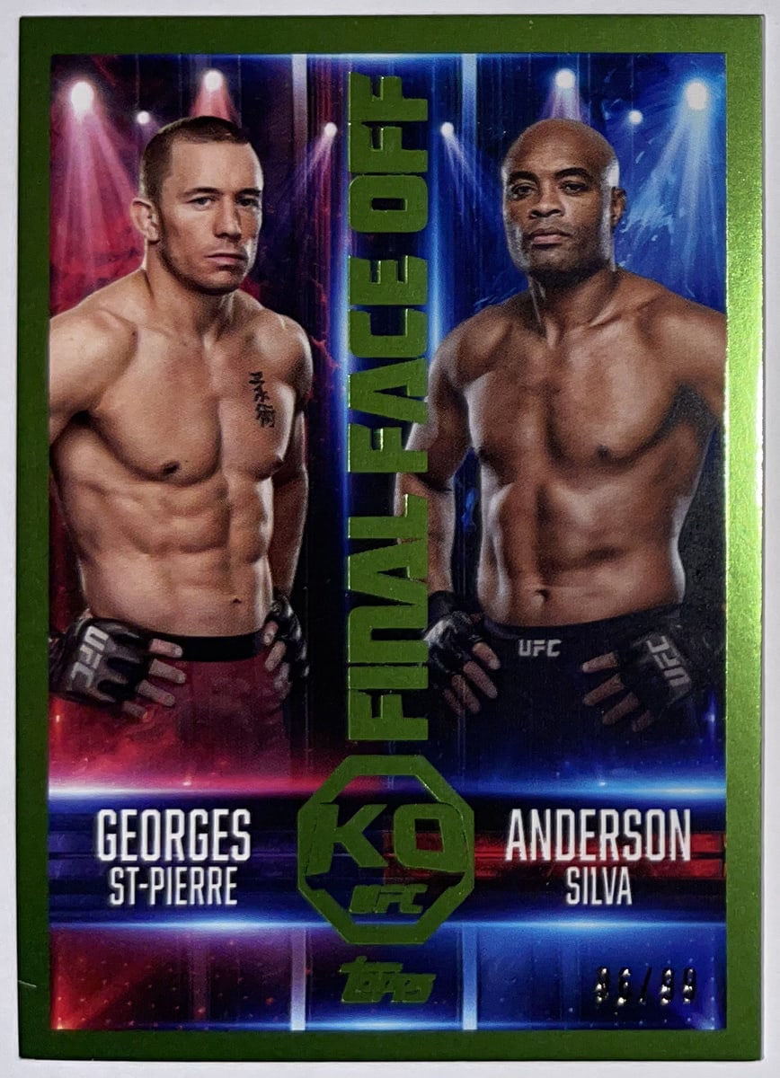 Voorzijde – Georges St-Pierre / Anderson Silva [FF-4] – 2025 Topps Knockout UFC | Lichcards Immagine principale del prodotto