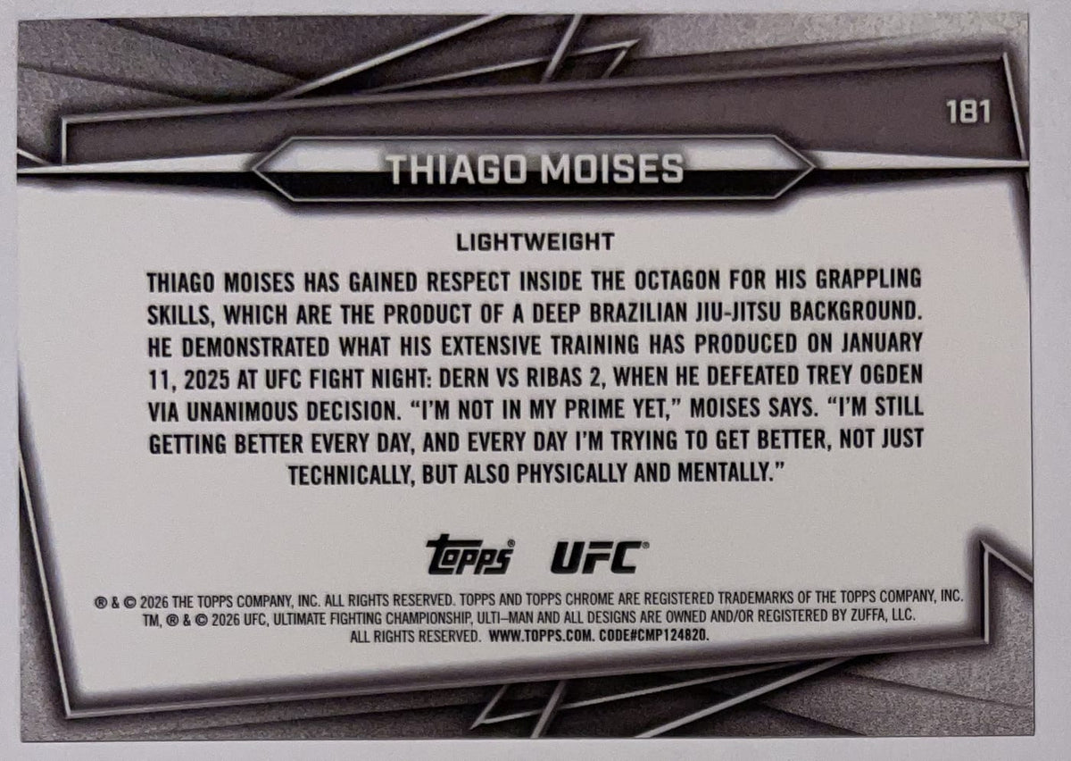 Achterzijde – Thiago Moises [181] – 2026 Topps Chrome UFC | Lichcards