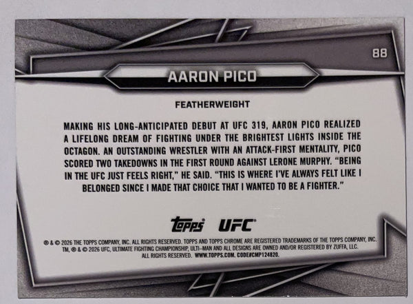 Achterzijde – Aaron Pico [88] – 2026 Topps Chrome UFC | Lichcards