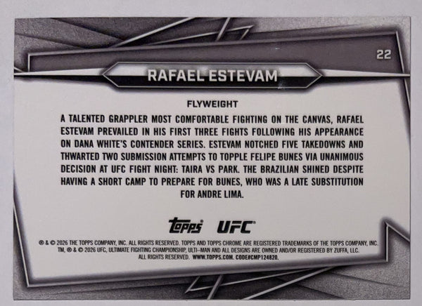Achterzijde – Rafael Estevam [22] – 2026 Topps Chrome UFC | Lichcards