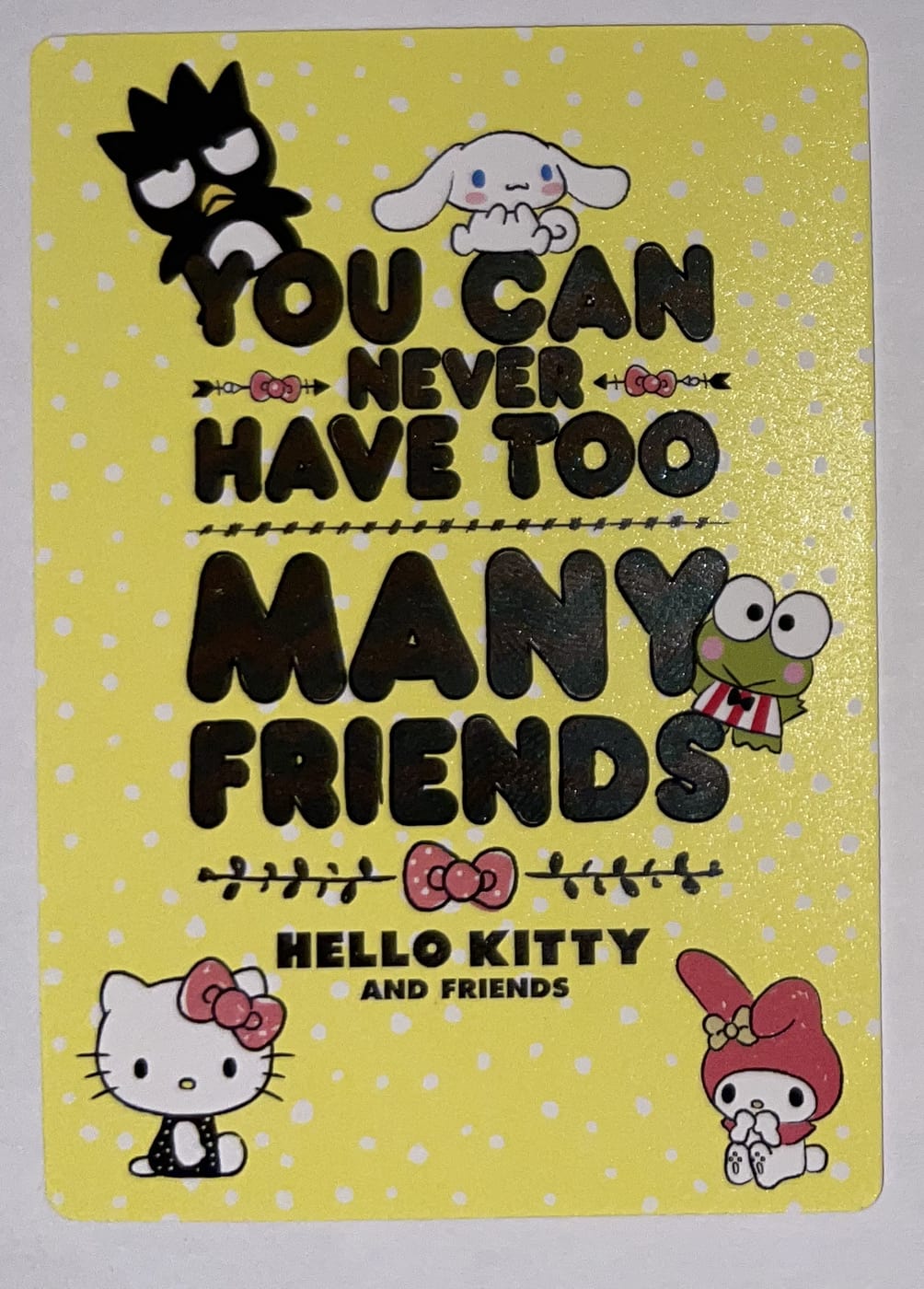 Voorzijde – You Can Never Have Too Many Friends – Hello Kitty and Friends [60] | Lichcards Hauptbild