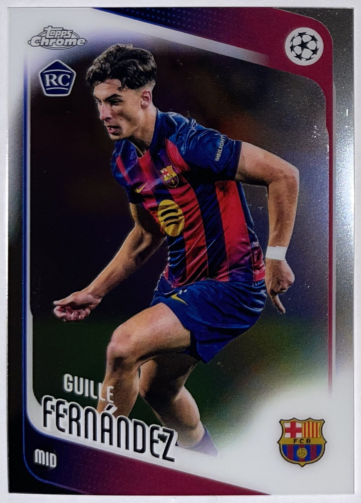 Voorzijde – Guille Fernandez [190] – Topps Chrome UEFA Club Competitions 2025/26 – Near Mint Imagen principal del producto