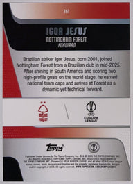 Achterzijde – Igor Jesus [161] – Topps Chrome UEFA Club Competitions 2025/26 | Lichcards