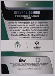 Achterzijde – Geovany Quenda [95] – Topps Chrome UEFA Club Competitions 2025/26 | Lichcards