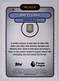 Achterzijde – Matty Cash [28] – Topps Merlin Premier League 2025/26 | Lichcards