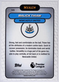 Achterzijde – Malick Thiaw [145] – Topps Merlin Premier League 2025/26 | Lichcards