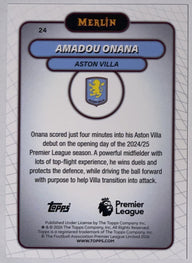 Achterzijde – Amadou Onana [24] – Topps Merlin Premier League 2025/26 | Lichcards