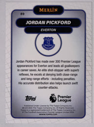 Achterzijde – Jordan Pickford [89] – Topps Merlin Premier League 2025/26 | Lichcards