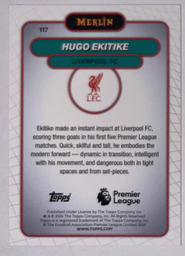 Achterzijde – Hugo Ekitike [117] – Topps Merlin Premier League 2025/26 – Near Mint