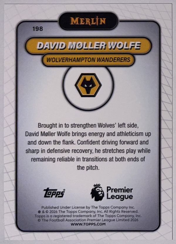 Achterzijde – David Møller Wolfe [198] – Topps Merlin Premier League 2025/26 – Near Mint
