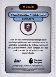 Achterzijde – Quilindschy Hartman [57] – Topps Merlin Premier League 2025/26 | Lichcards