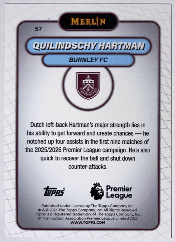 Achterzijde – Quilindschy Hartman [57] – Topps Merlin Premier League 2025/26 – Near Mint