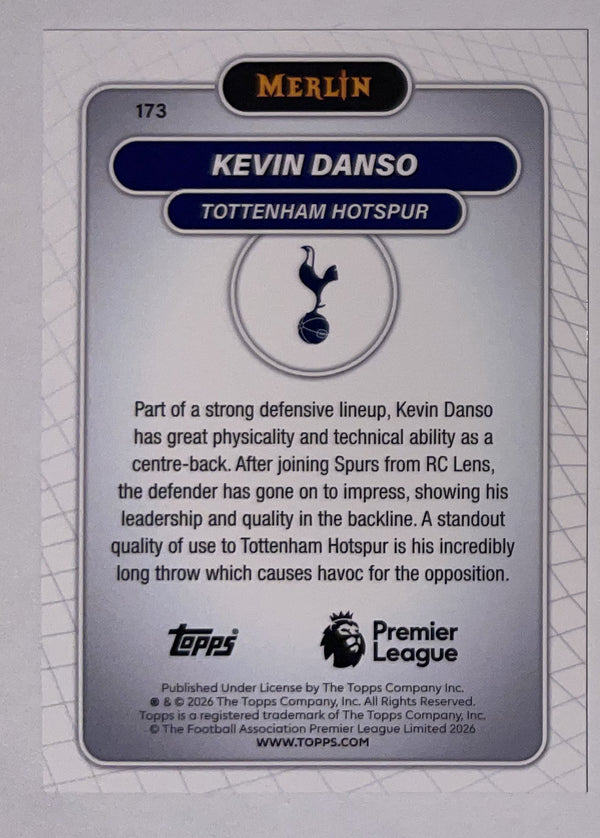 Achterzijde – Kevin Danso [173] – Topps Merlin Premier League 2025/26 – Near Mint